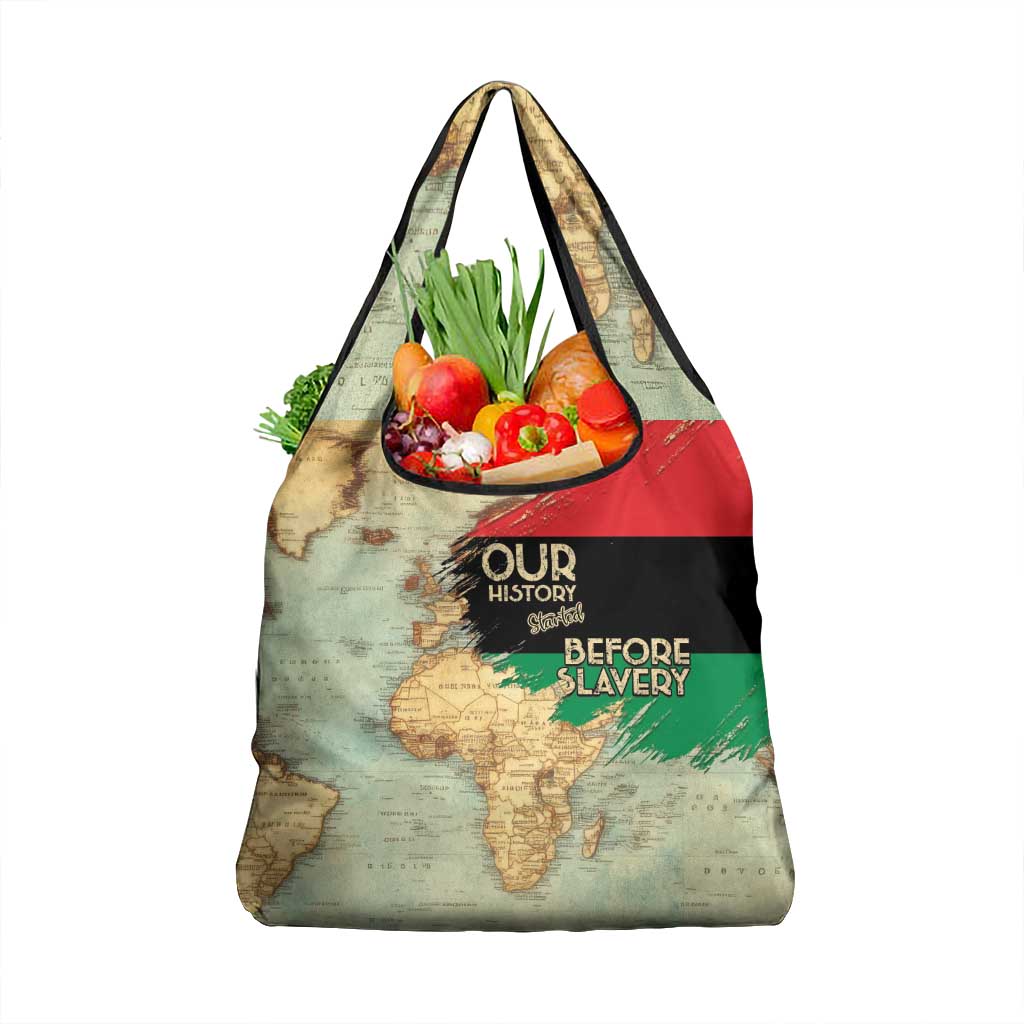 Pan African Flag Day Grocery Bag Our History Started Before Slavery - Wonder Print Shop