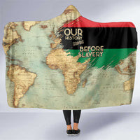 Pan African Flag Day Hooded Blanket Our History Started Before Slavery - Wonder Print Shop