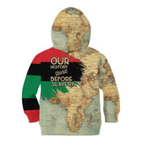 Pan African Flag Day Kid Hoodie Our History Started Before Slavery - Wonder Print Shop