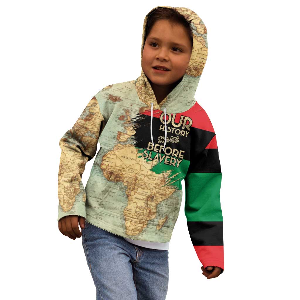 Pan African Flag Day Kid Hoodie Our History Started Before Slavery - Wonder Print Shop