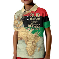 Pan African Flag Day Kid Polo Shirt Our History Started Before Slavery - Wonder Print Shop