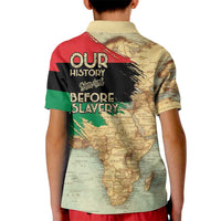 Pan African Flag Day Kid Polo Shirt Our History Started Before Slavery - Wonder Print Shop