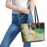 Pan African Flag Day Leather Tote Bag Our History Started Before Slavery - Wonder Print Shop