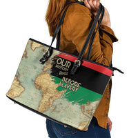Pan African Flag Day Leather Tote Bag Our History Started Before Slavery - Wonder Print Shop