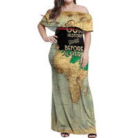 Pan African Flag Day Off Shoulder Maxi Dress Our History Started Before Slavery - Wonder Print Shop