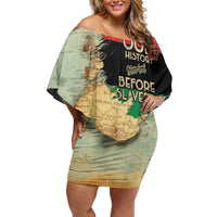 Pan African Flag Day Off Shoulder Short Dress Our History Started Before Slavery - Wonder Print Shop