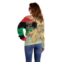 Pan African Flag Day Off Shoulder Sweater Our History Started Before Slavery - Wonder Print Shop
