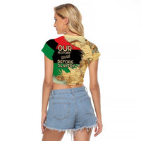 Pan African Flag Day Raglan Cropped T Shirt Our History Started Before Slavery - Wonder Print Shop