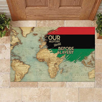 Pan African Flag Day Rubber Doormat Our History Started Before Slavery - Wonder Print Shop