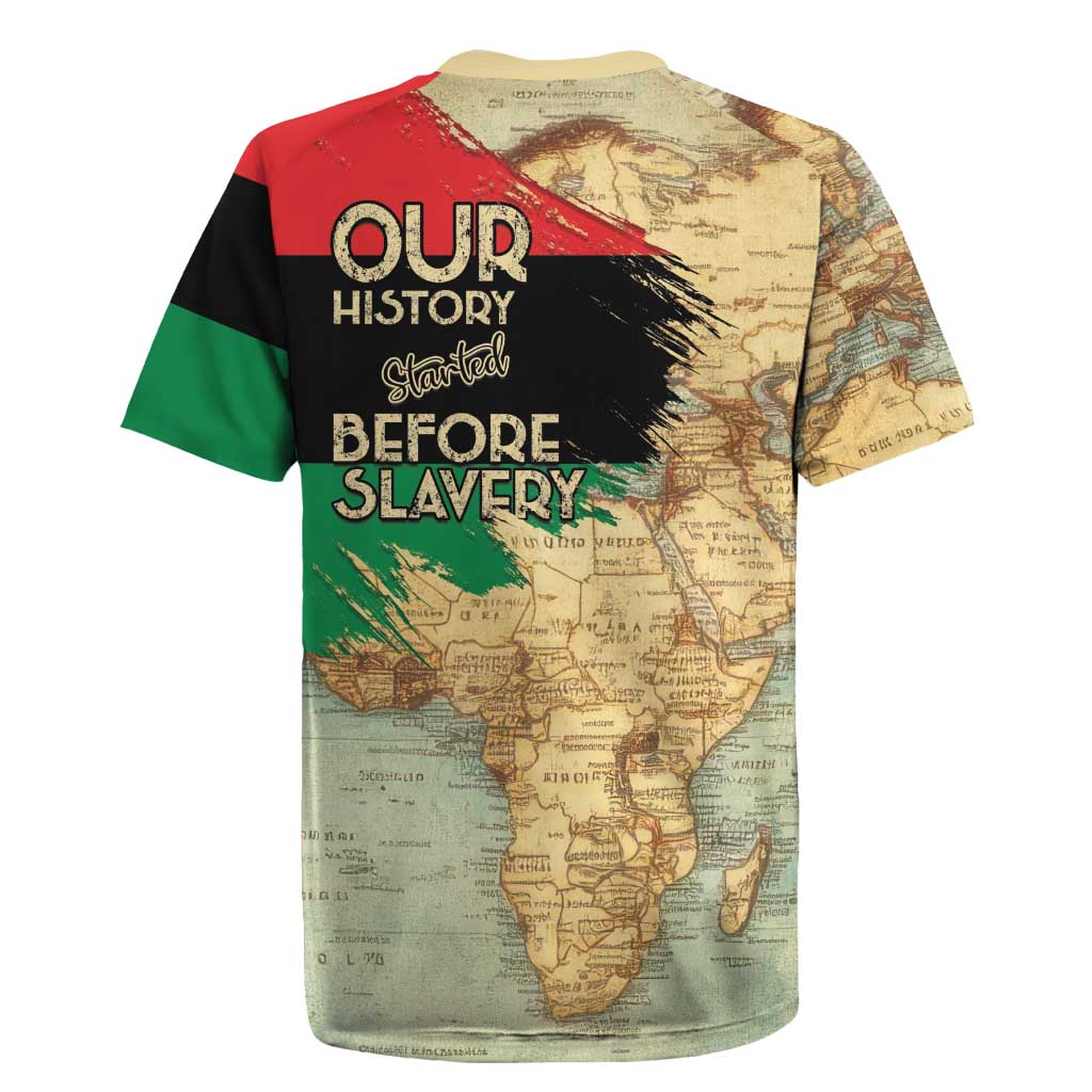 Pan African Flag Day Rugby Jersey Our History Started Before Slavery - Wonder Print Shop