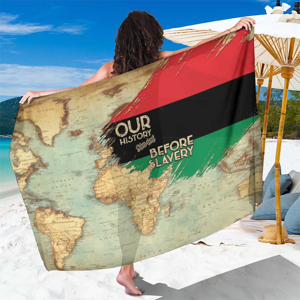 Pan African Flag Day Sarong Our History Started Before Slavery - Wonder Print Shop