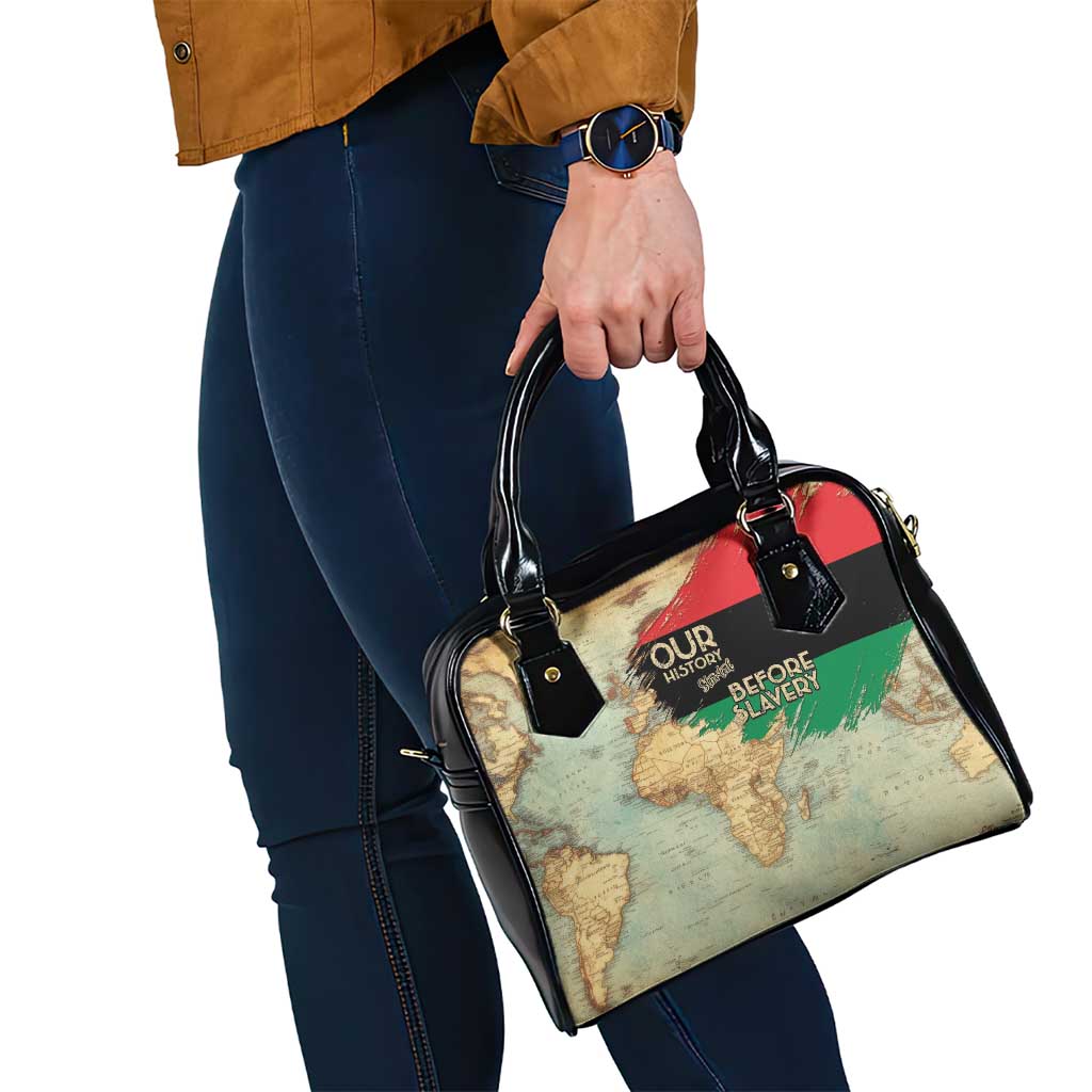 Pan African Flag Day Shoulder Handbag Our History Started Before Slavery - Wonder Print Shop