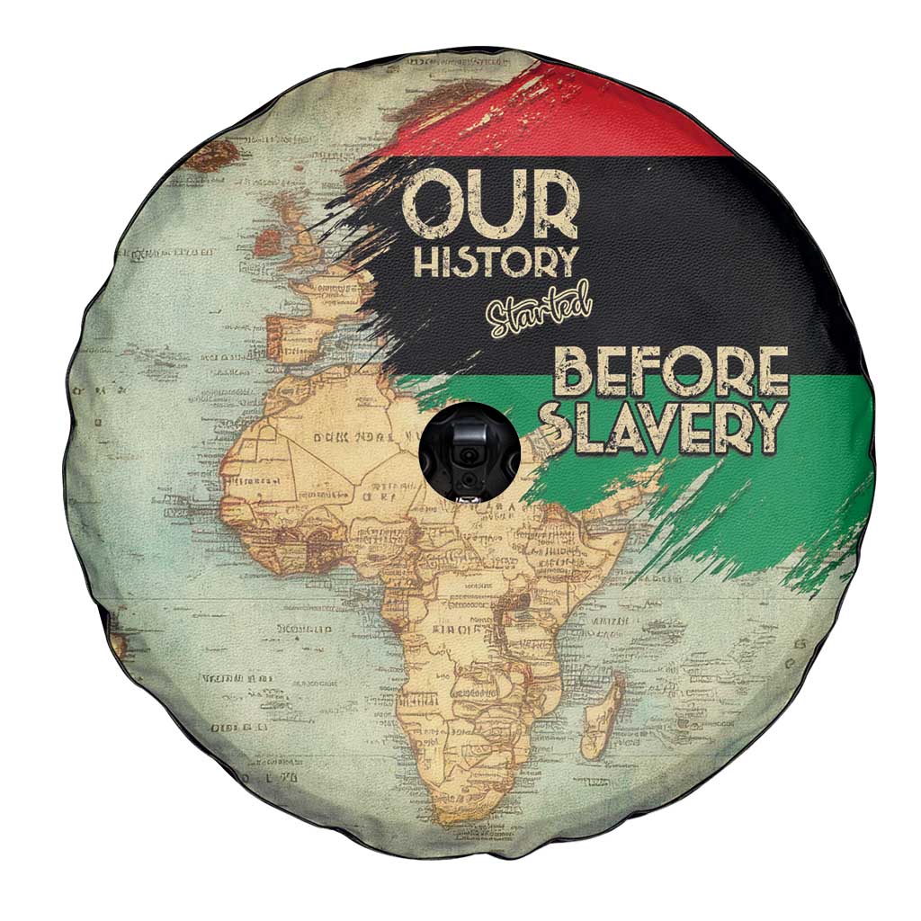 Pan African Flag Day Spare Tire Cover Our History Started Before Slavery - Wonder Print Shop