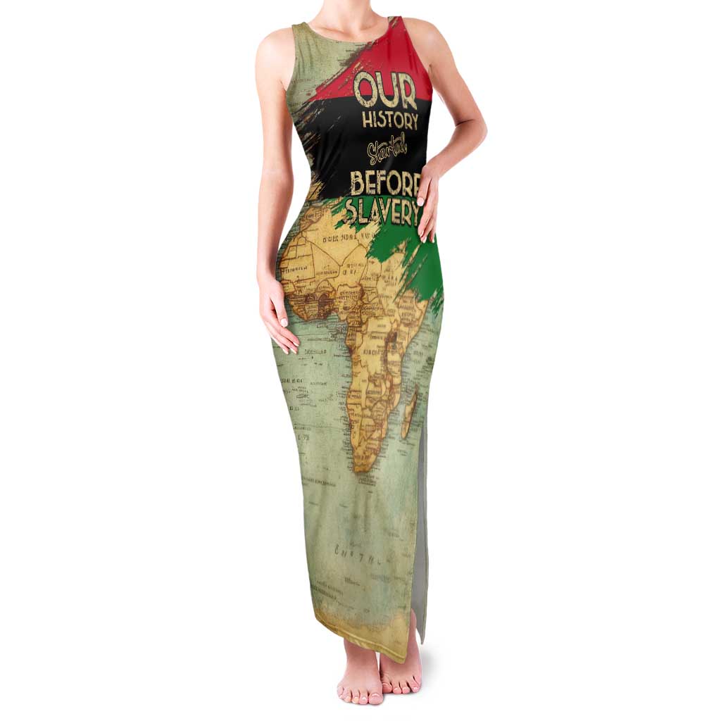 Pan African Flag Day Tank Maxi Dress Our History Started Before Slavery - Wonder Print Shop