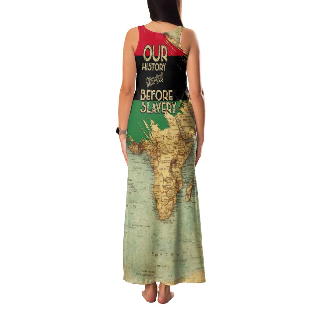 Pan African Flag Day Tank Maxi Dress Our History Started Before Slavery - Wonder Print Shop