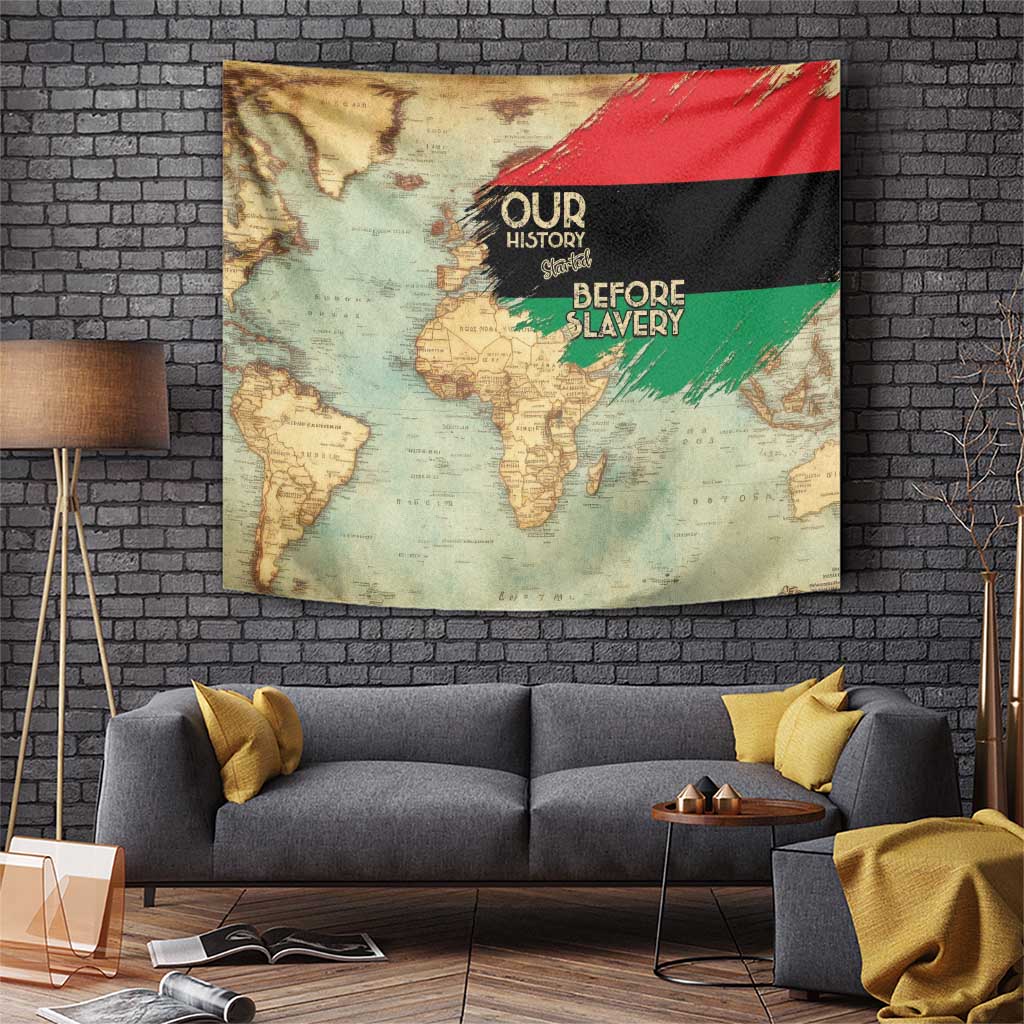Pan African Flag Day Tapestry Our History Started Before Slavery - Wonder Print Shop
