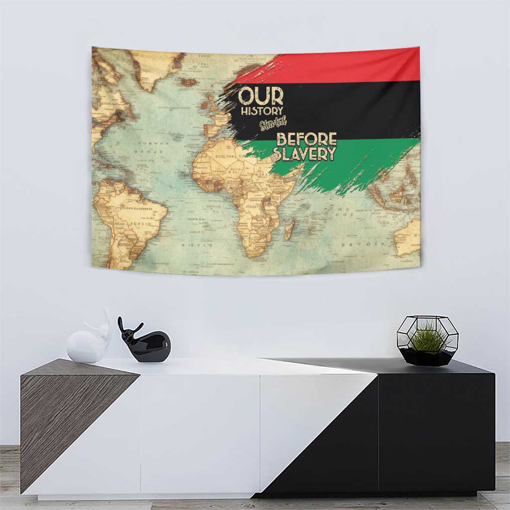 Pan African Flag Day Tapestry Our History Started Before Slavery - Wonder Print Shop