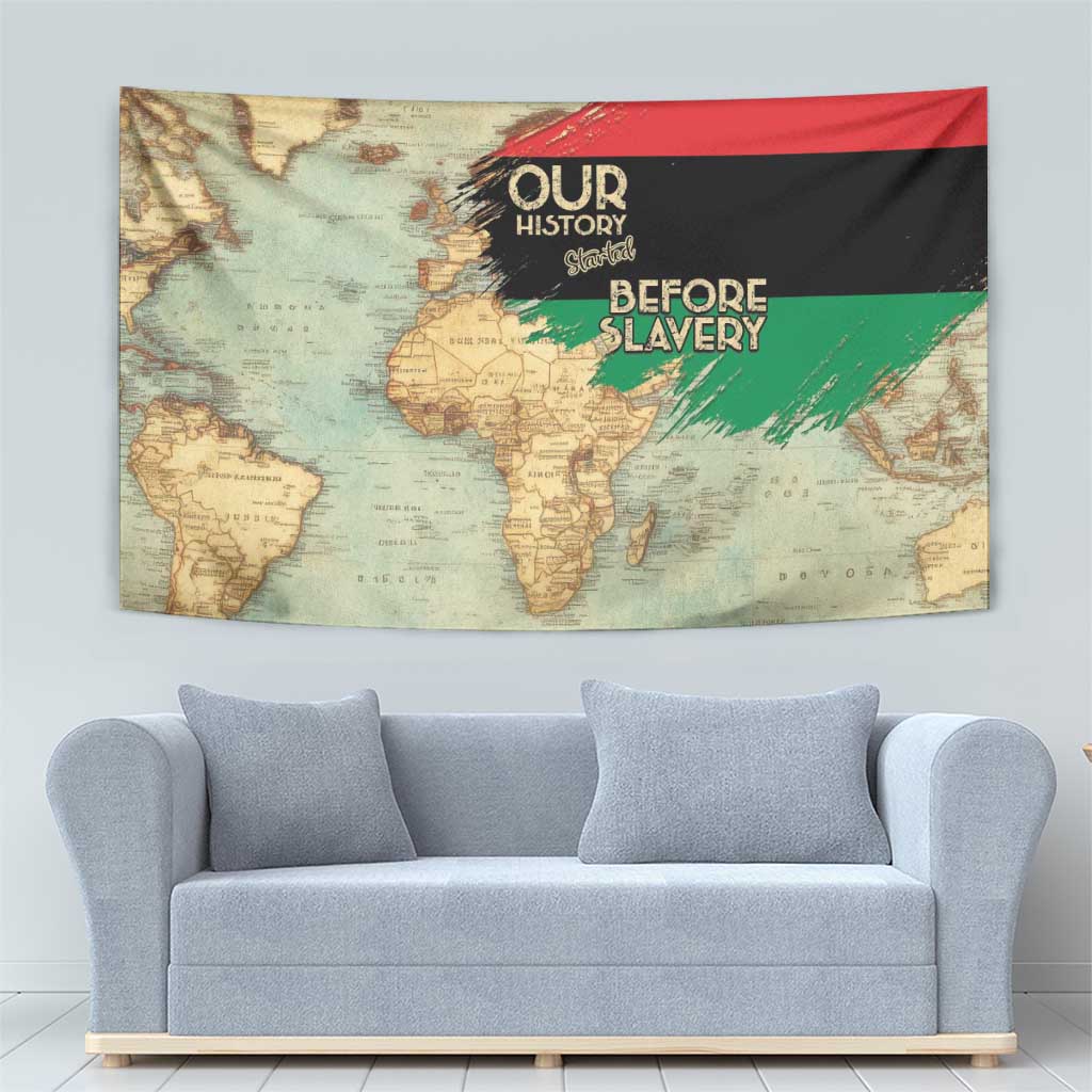 Pan African Flag Day Tapestry Our History Started Before Slavery - Wonder Print Shop