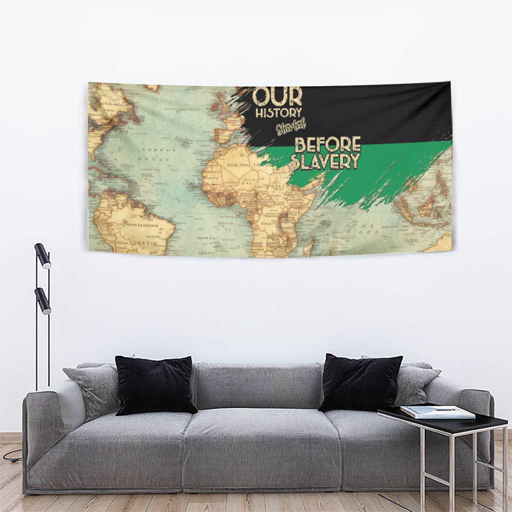 Pan African Flag Day Tapestry Our History Started Before Slavery - Wonder Print Shop