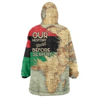 Pan African Flag Day Wearable Blanket Hoodie Our History Started Before Slavery - Wonder Print Shop
