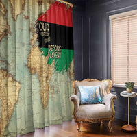 Pan African Flag Day Window Curtain Our History Started Before Slavery - Wonder Print Shop