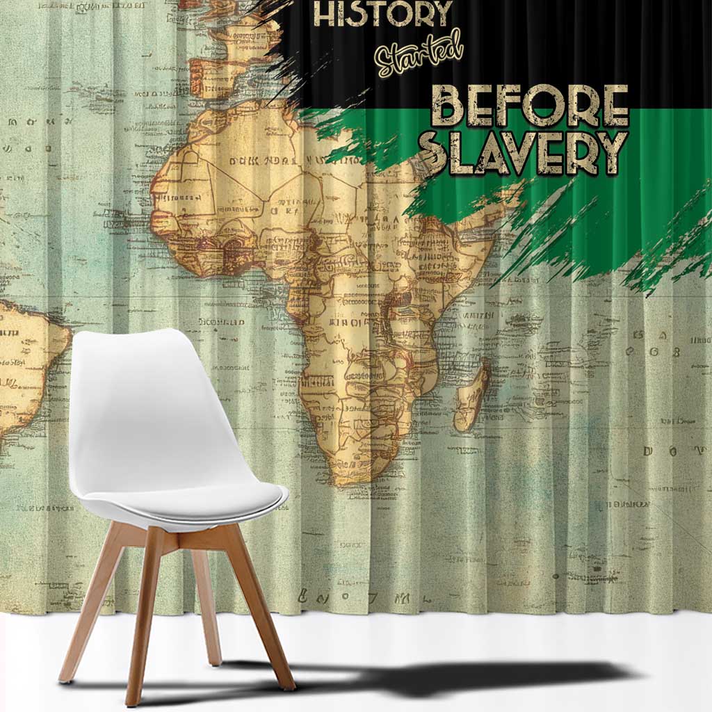 Pan African Flag Day Window Curtain Our History Started Before Slavery - Wonder Print Shop