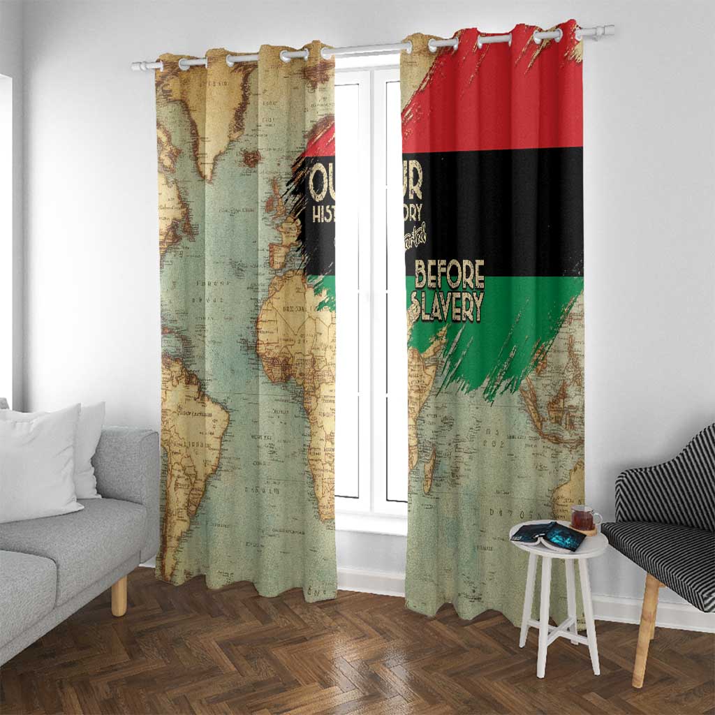 Pan African Flag Day Window Curtain Our History Started Before Slavery - Wonder Print Shop