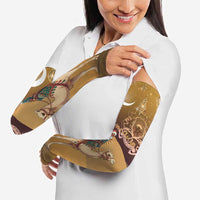 Morocco Christmas in Sahara Arm Sleeves Black Santa Riding Camel - Wonder Print Shop