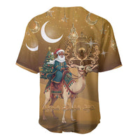 Morocco Christmas in Sahara Baseball Jersey Black Santa Riding Camel - Wonder Print Shop