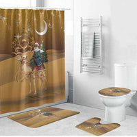 Morocco Christmas in Sahara Bathroom Set Black Santa Riding Camel - Wonder Print Shop
