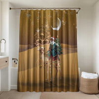 Morocco Christmas in Sahara Bathroom Set Black Santa Riding Camel - Wonder Print Shop