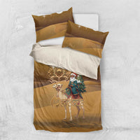 Morocco Christmas in Sahara Bedding Set Black Santa Riding Camel - Wonder Print Shop