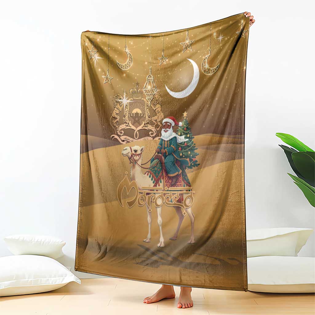 Morocco Christmas in Sahara Blanket Black Santa Riding Camel - Wonder Print Shop