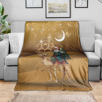 Morocco Christmas in Sahara Blanket Black Santa Riding Camel - Wonder Print Shop