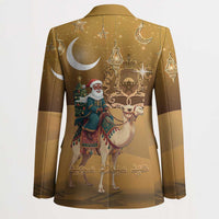 Morocco Christmas in Sahara Blazer Black Santa Riding Camel - Wonder Print Shop