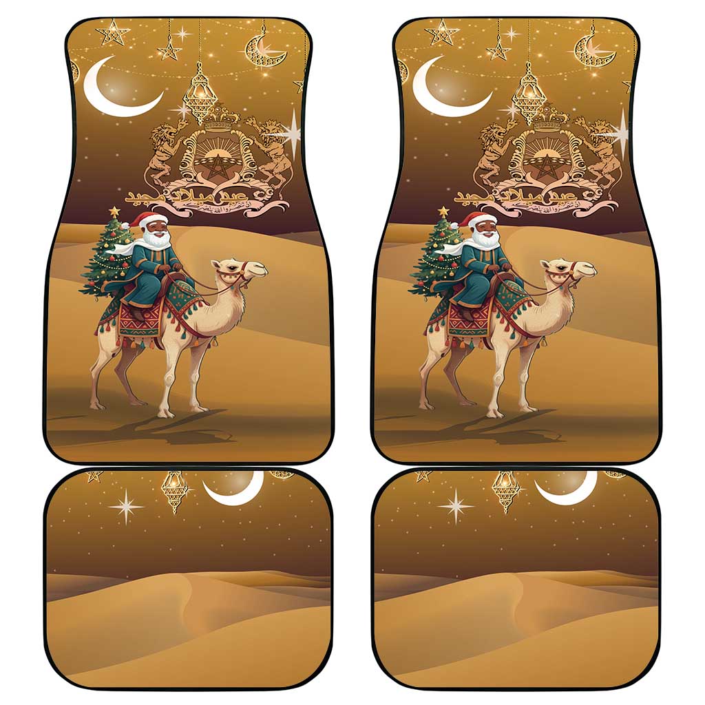 Morocco Christmas in Sahara Car Mats Black Santa Riding Camel - Wonder Print Shop