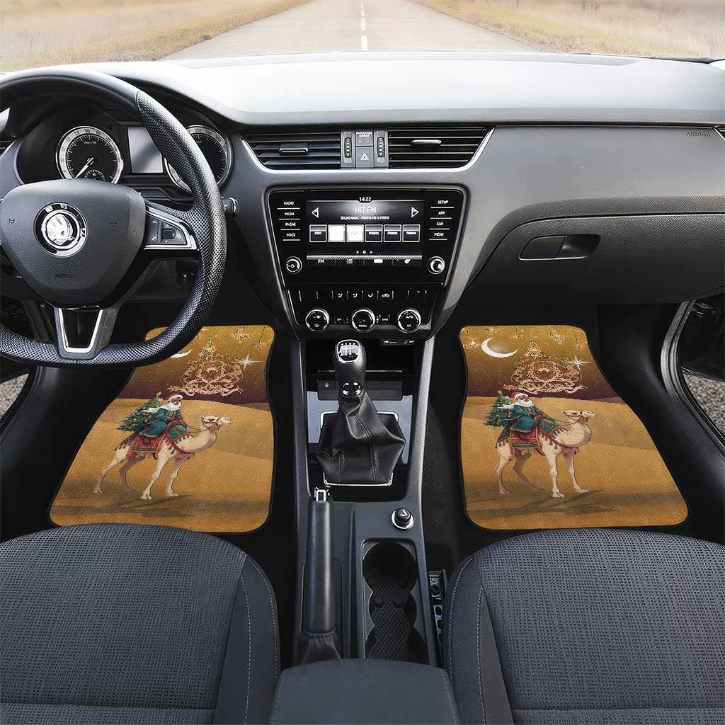 Morocco Christmas in Sahara Car Mats Black Santa Riding Camel - Wonder Print Shop