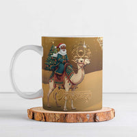 Morocco Christmas in Sahara Ceramic Mug Black Santa Riding Camel - Wonder Print Shop