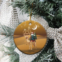 Morocco Christmas in Sahara Ceramic Ornament Black Santa Riding Camel - Wonder Print Shop