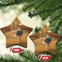 Morocco Christmas in Sahara Ceramic Ornament Black Santa Riding Camel - Wonder Print Shop