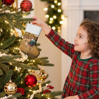 Morocco Christmas in Sahara Christmas Stocking Black Santa Riding Camel - Wonder Print Shop