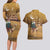 Morocco Christmas in Sahara Couples Matching Long Sleeve Bodycon Dress and Hawaiian Shirt Black Santa Riding Camel - Wonder Print Shop