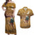 Morocco Christmas in Sahara Couples Matching Off Shoulder Maxi Dress and Hawaiian Shirt Black Santa Riding Camel - Wonder Print Shop