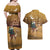 Morocco Christmas in Sahara Couples Matching Off Shoulder Maxi Dress and Hawaiian Shirt Black Santa Riding Camel - Wonder Print Shop