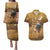 Morocco Christmas in Sahara Couples Matching Puletasi and Hawaiian Shirt Black Santa Riding Camel - Wonder Print Shop