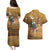 Morocco Christmas in Sahara Couples Matching Puletasi and Hawaiian Shirt Black Santa Riding Camel - Wonder Print Shop