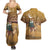 Morocco Christmas in Sahara Couples Matching Summer Maxi Dress and Hawaiian Shirt Black Santa Riding Camel - Wonder Print Shop
