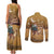 Morocco Christmas in Sahara Couples Matching Tank Maxi Dress and Long Sleeve Button Shirt Black Santa Riding Camel - Wonder Print Shop