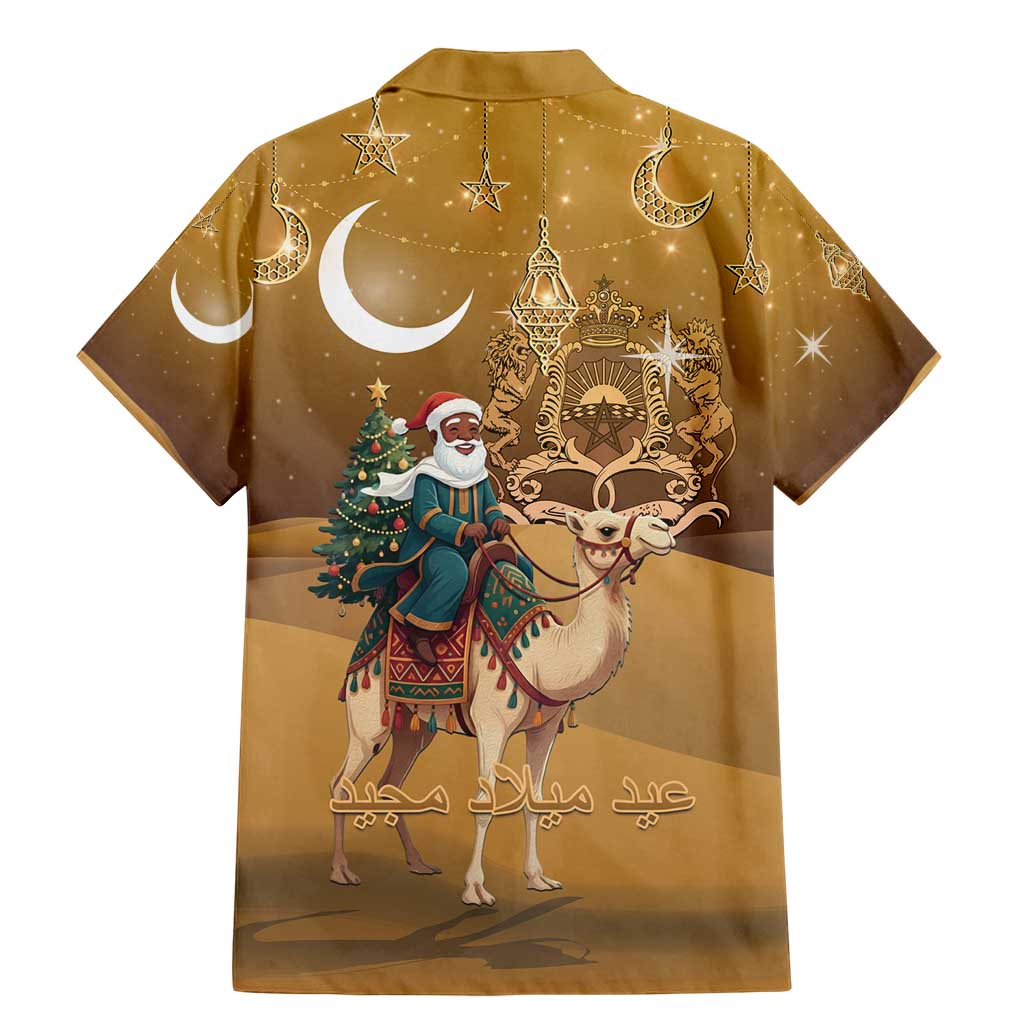 Morocco Christmas in Sahara Family Matching Mermaid Dress and Hawaiian Shirt Black Santa Riding Camel - Wonder Print Shop