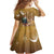 Morocco Christmas in Sahara Family Matching Short Sleeve Bodycon Dress and Hawaiian Shirt Black Santa Riding Camel - Wonder Print Shop